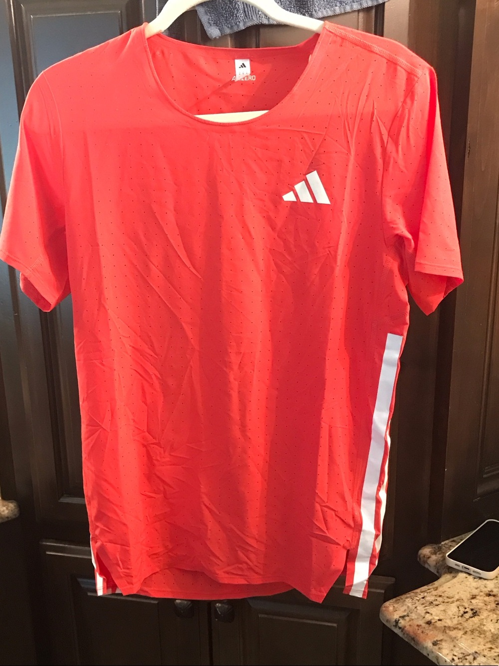 adidas Men’s Red/White Short Sleeve Athletic Tee